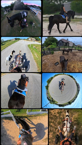 All in one 360 camera for Equestrians, record once - get all POVs! Tracks any horse!