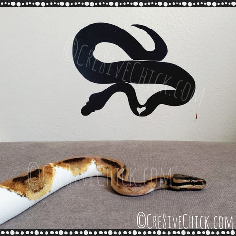 Ball python snake with heart