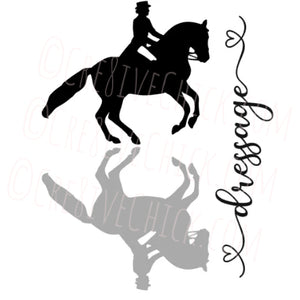 Dressage rider with shadow TRAILER DECAL