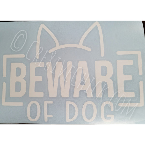 Beware of dog decal Choose color and size!