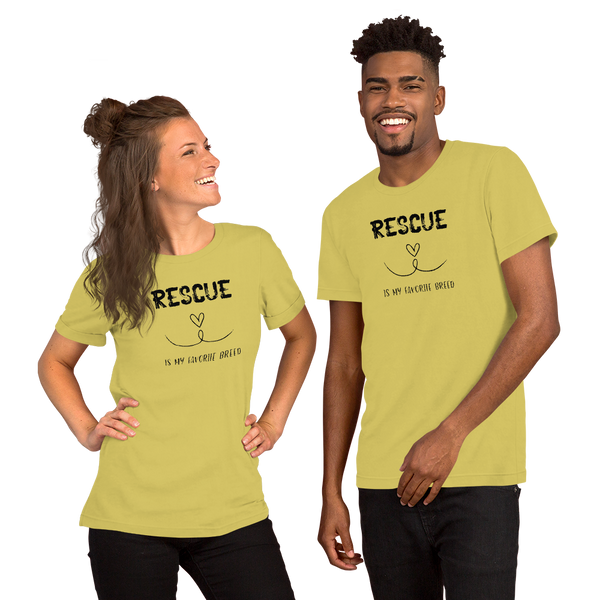 Rescue is my favorite breed - dog lover unisex Tshirt animal rescuer shirt T-shirt