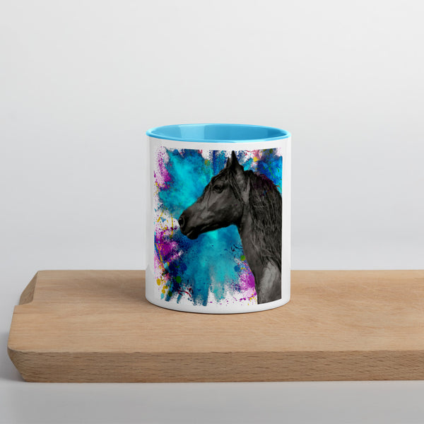Friesian horse splash Mug with Color Inside