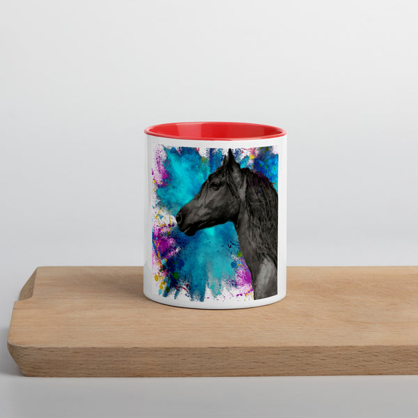 Friesian horse splash Mug with Color Inside